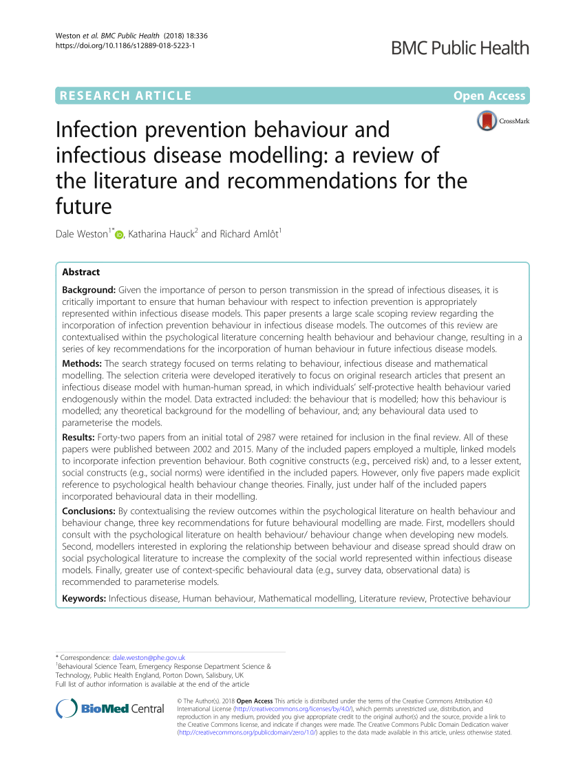 (PDF) Infection prevention behaviour and infectious disease modelling