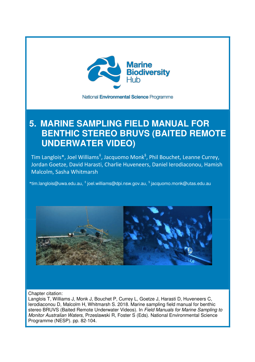 PDF) Marine sampling field manual for benthic stereo-BRUVS (Baited ...