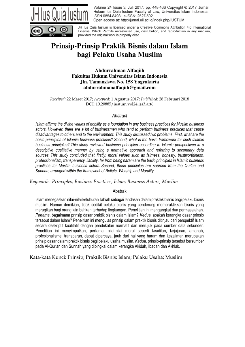 PDF PRINSIP PRINSIP PRAKTIK BISNIS DALAM ISLAM BAGI PELAKU USAHA MUSLIM