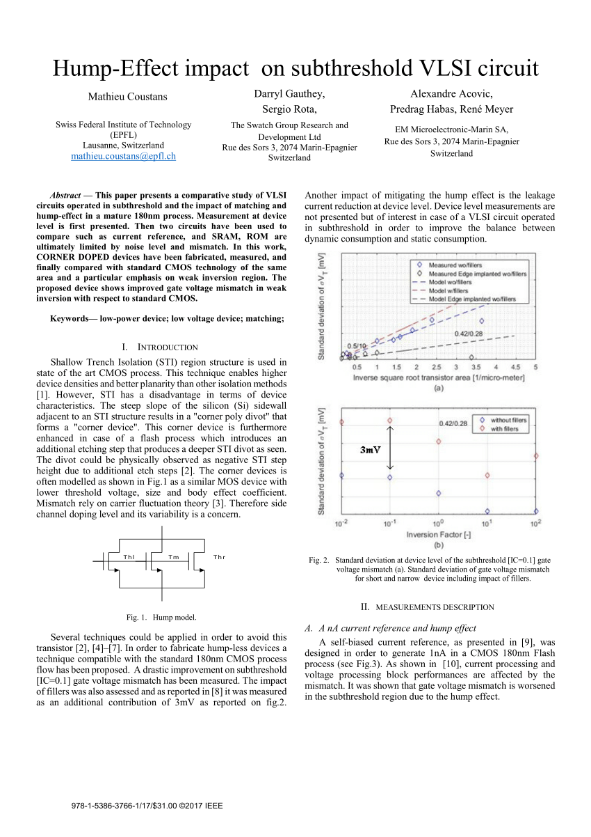 (PDF) Humpeffect impact on subthreshold VLSI circuit