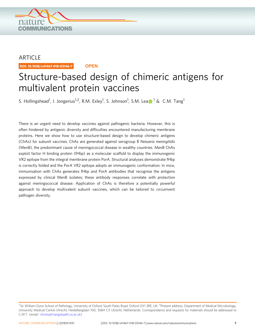 protein scaffold vaccine bacteria
