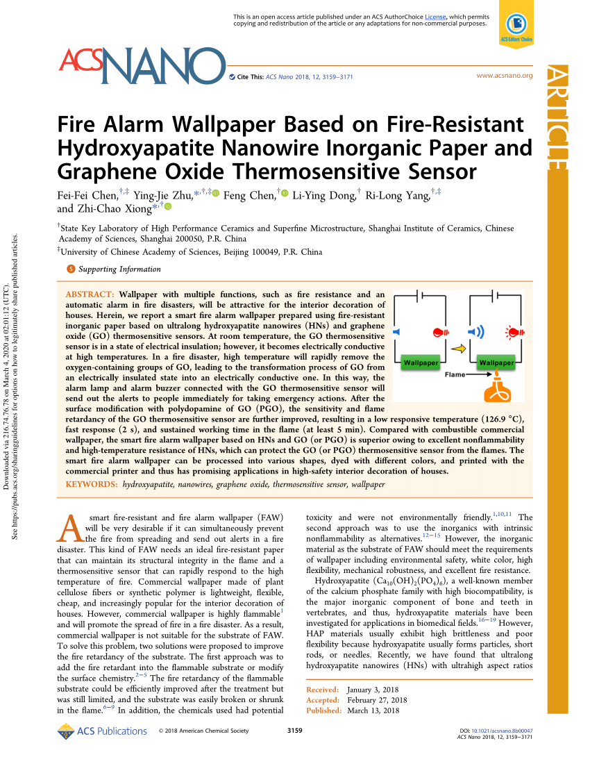 Fire Alarm Wallpaper Based on Fire-Resistant Hydroxyapatite