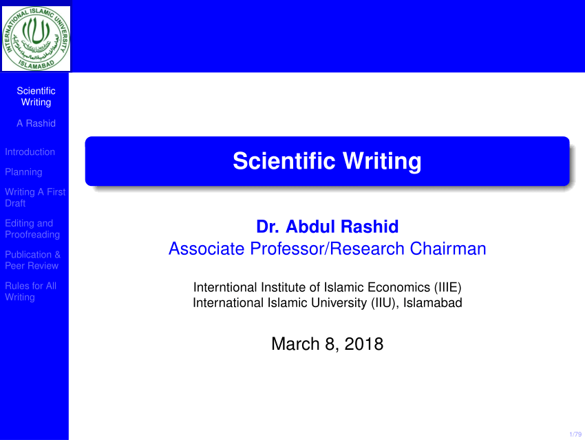 scientific research writing pdf