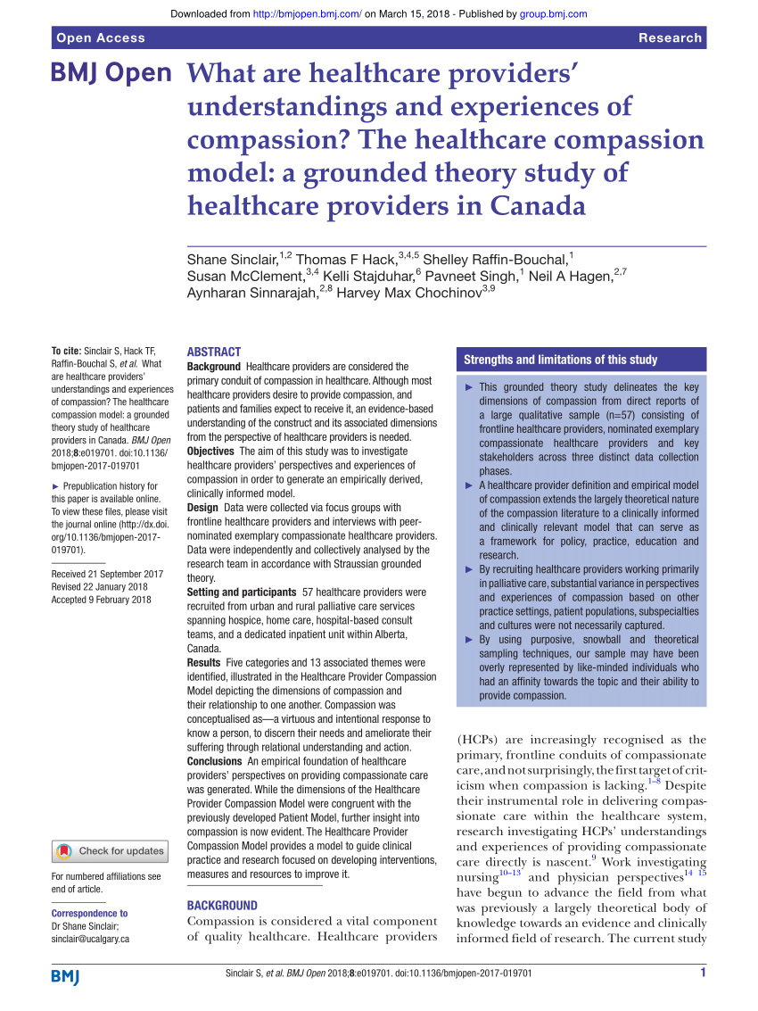 definition of compassion in healthcare a systematic literature review