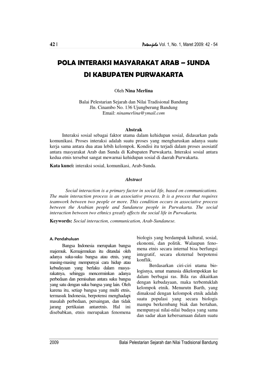 PDF POLA INTERAKSI MASYARAKAT ARAB SUNDA DI KABUPATEN PURWAKARTA