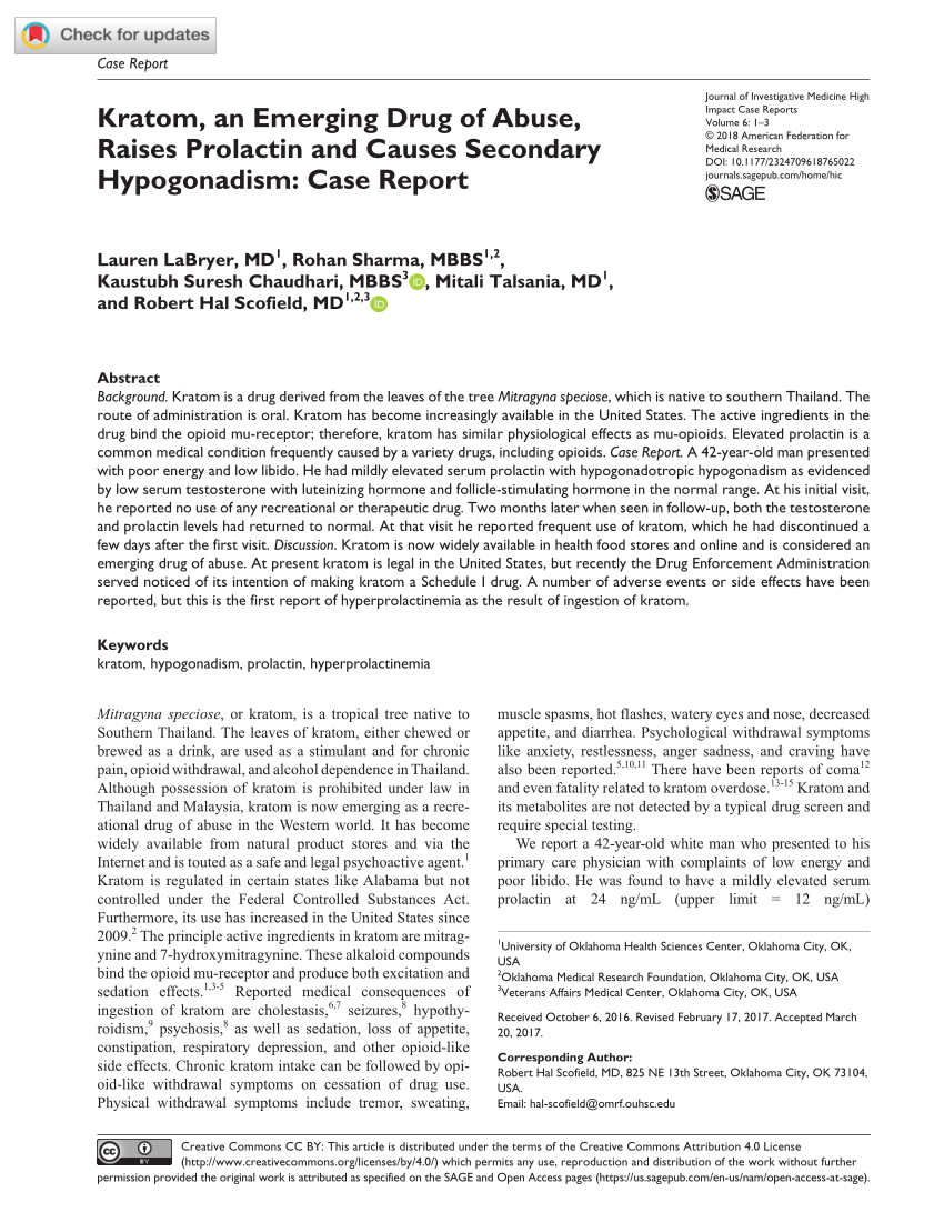 PDF Kratom an Emerging Drug of Abuse Raises Prolactin and
