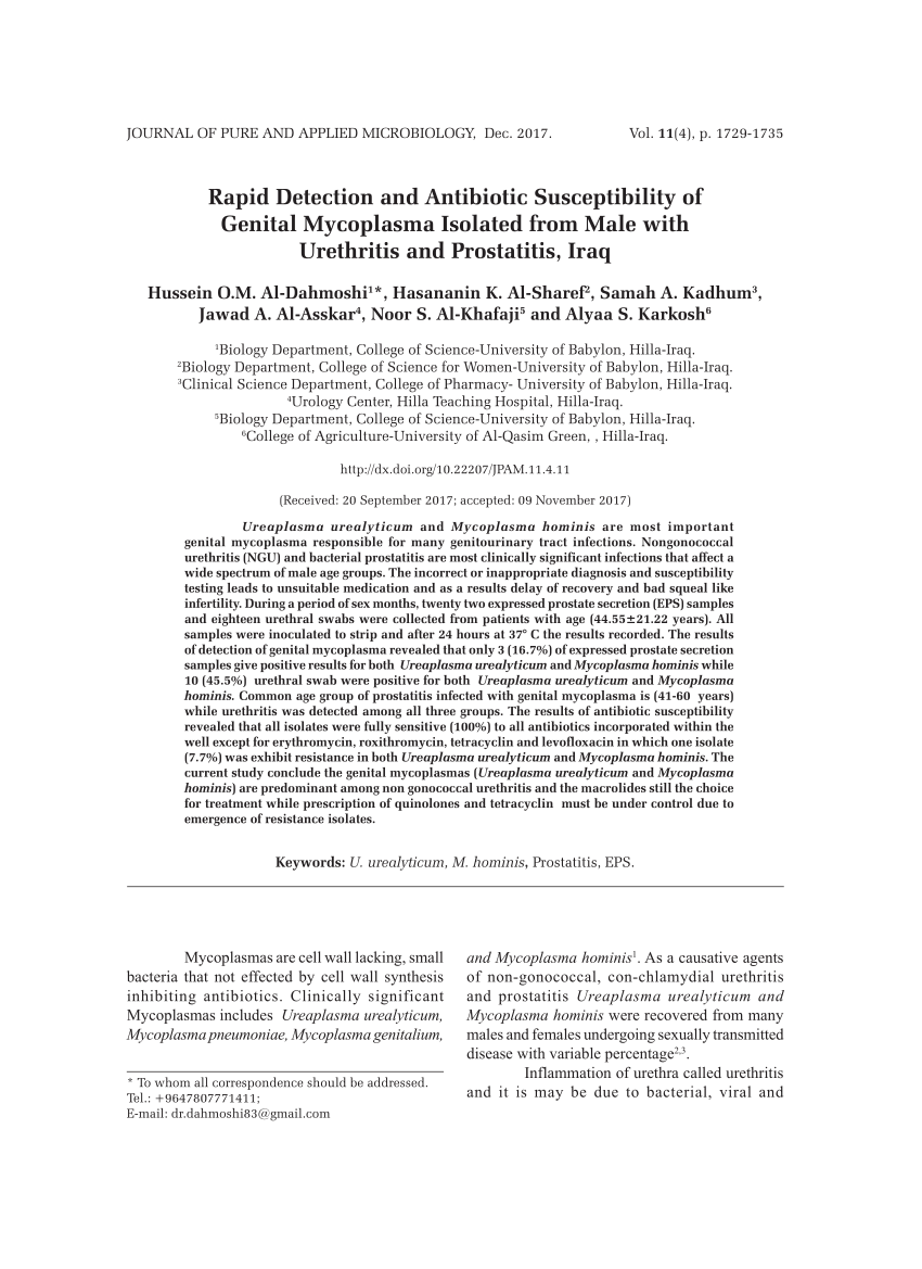 [PDF] Mycoplasma és ureaplasma fertôzések | Semantic Scholar
