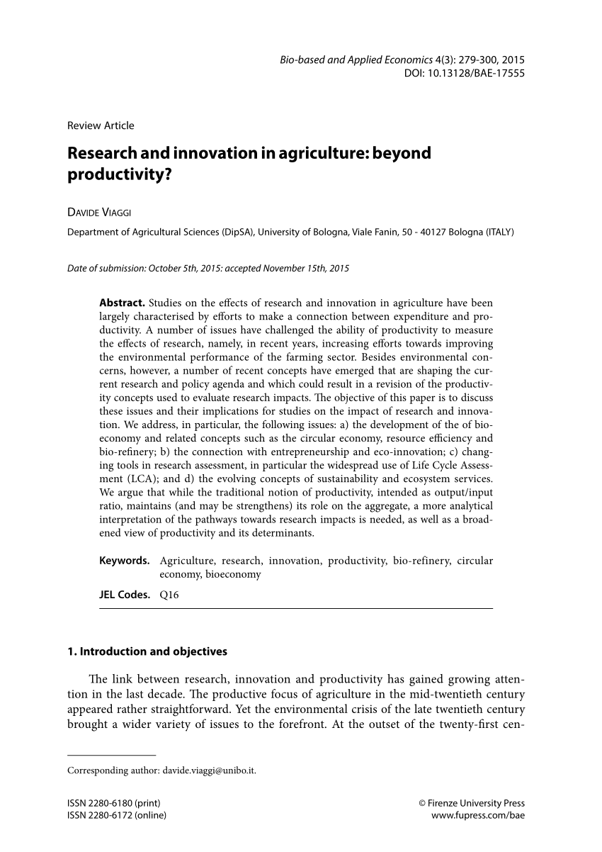 research paper related to agriculture