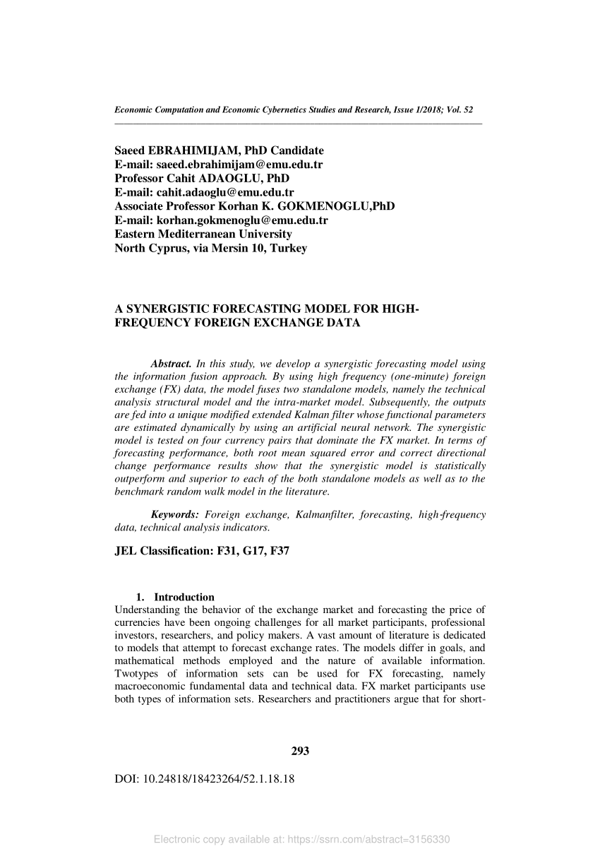 Kalman filter high frequency trading