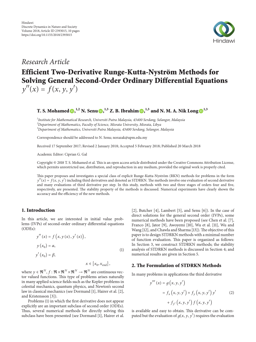 research paper on runge kutta method