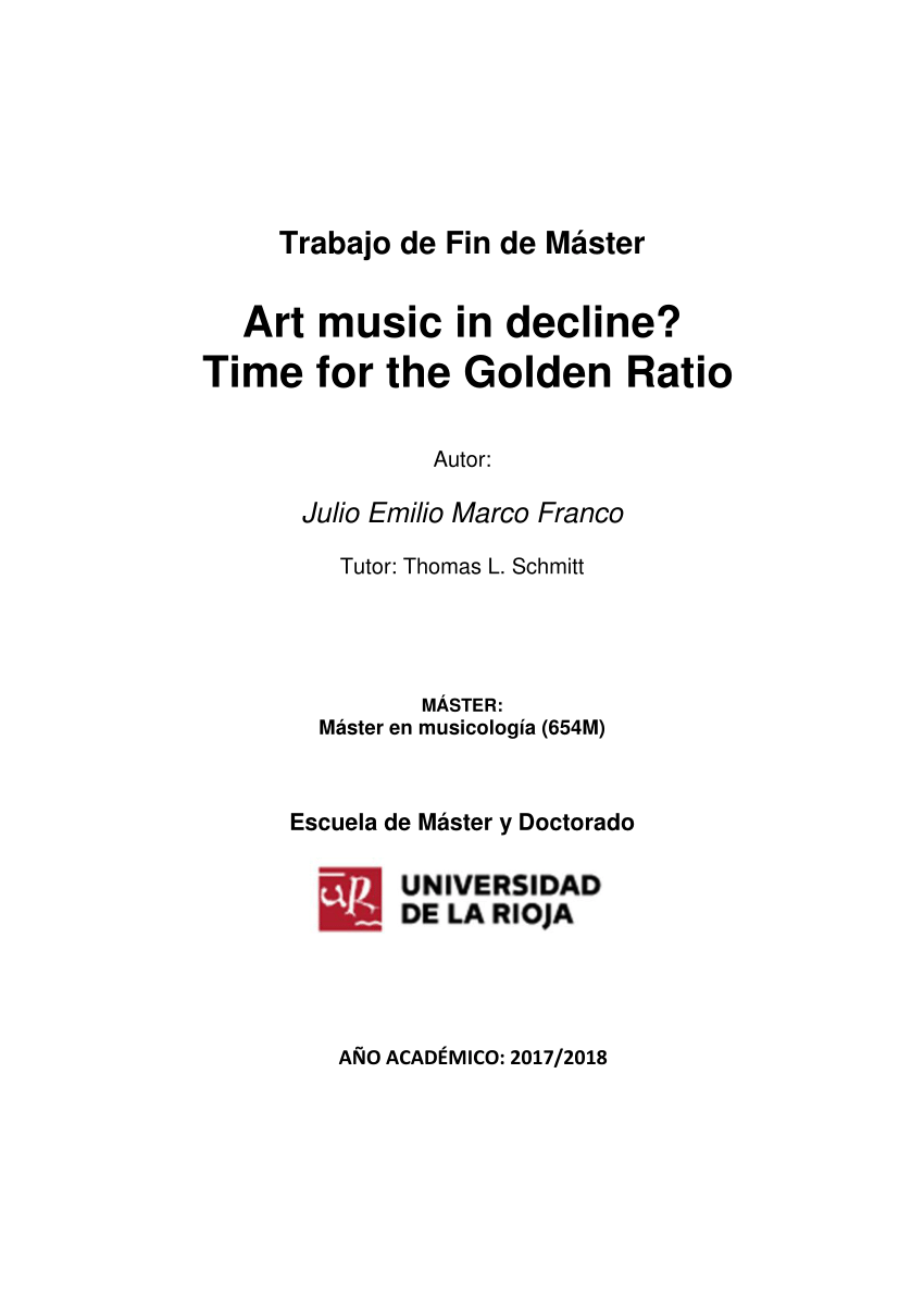 Pdf Art Music In Decline Time For The Golden Ratio