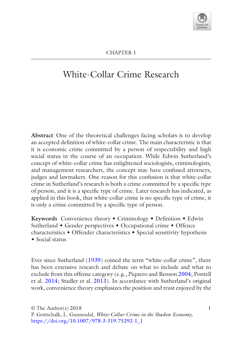 white collar crime research paper