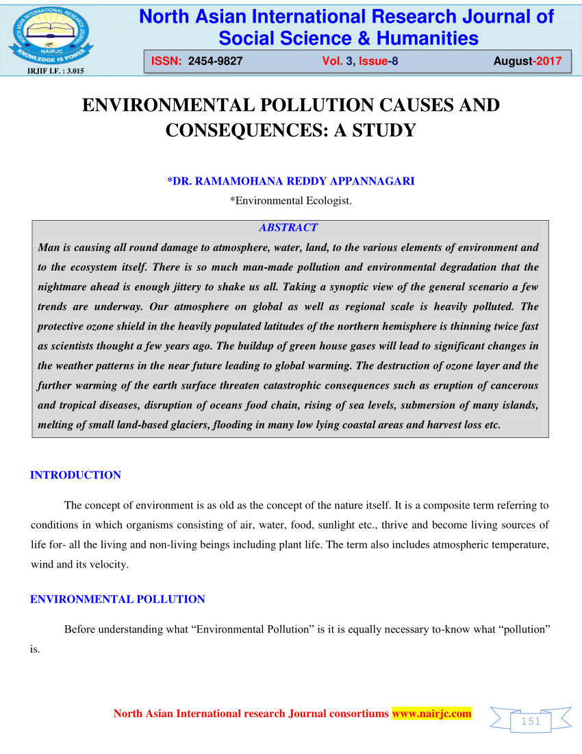 research on environmental pollution pdf