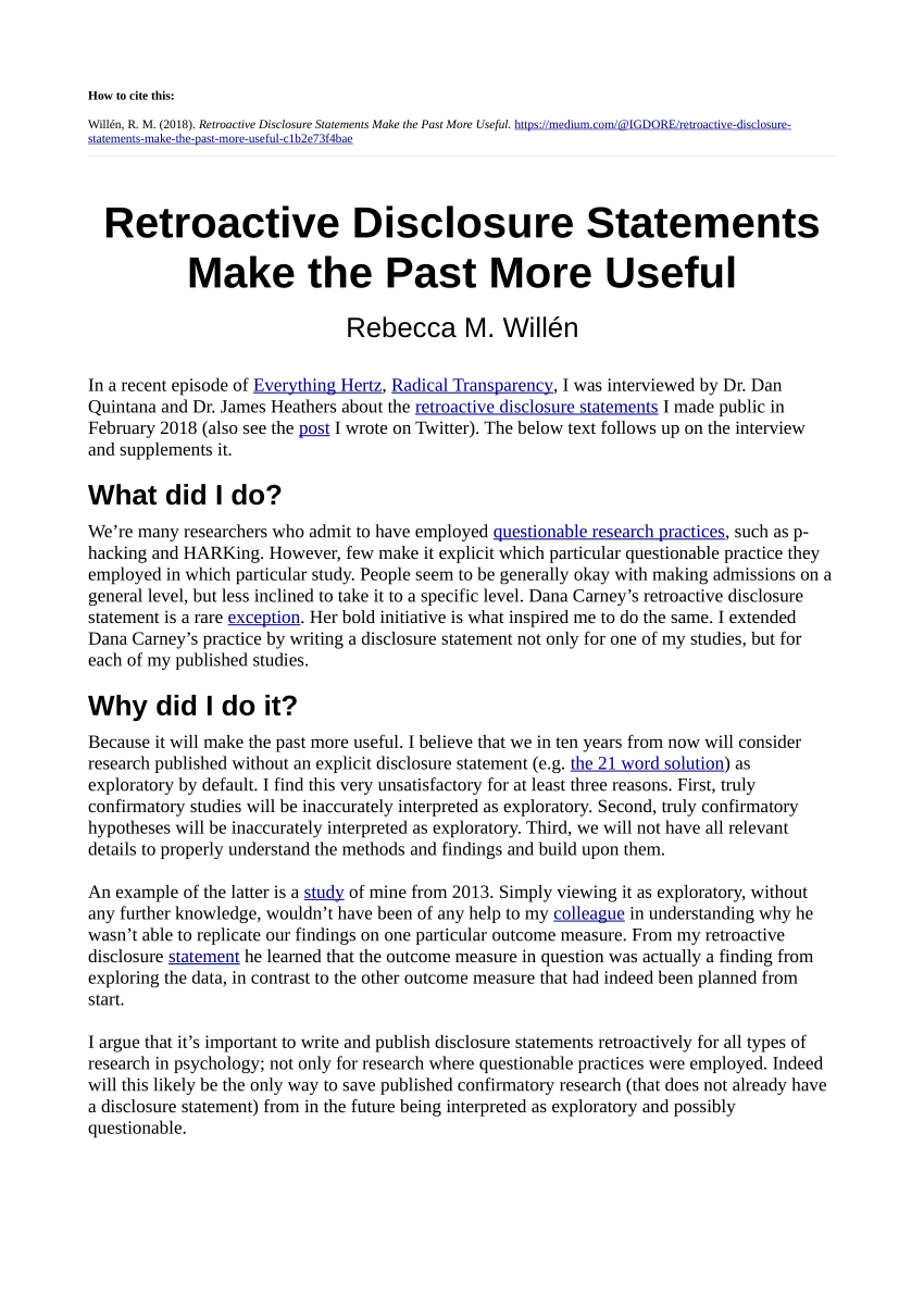 what is a disclosure statement