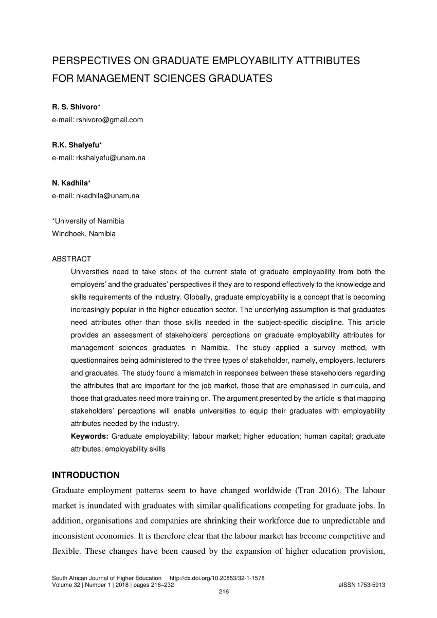 graduate employability research paper