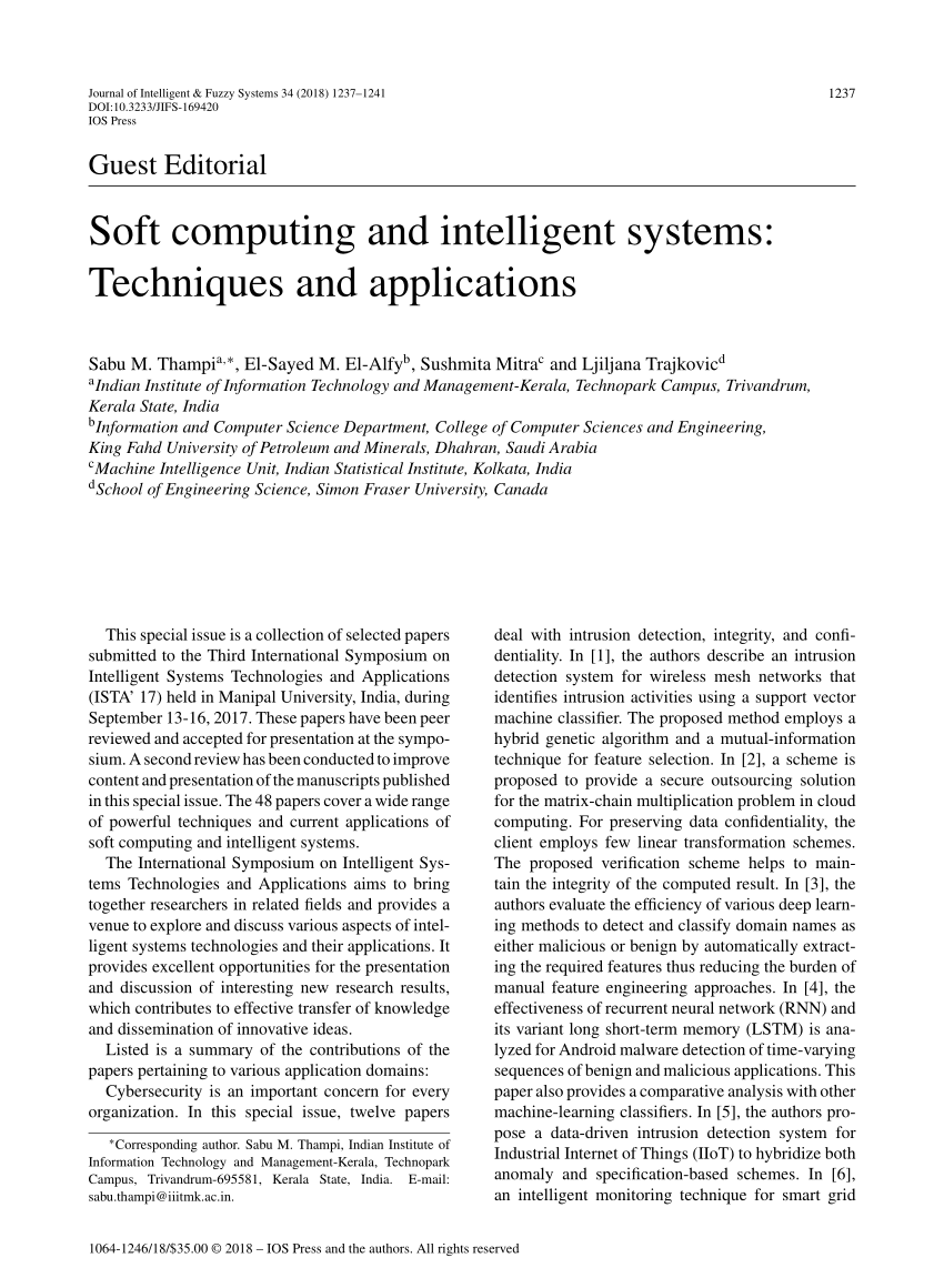 research papers on soft computing applications