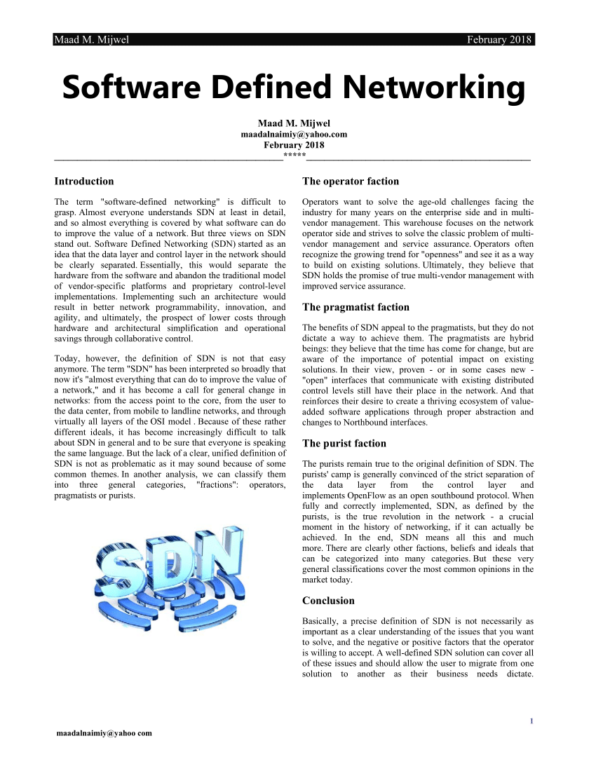 software defined networking research papers
