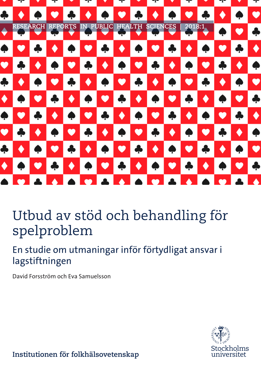 Pdf Utbud Av Stöd Och Behandling För Spelproblem