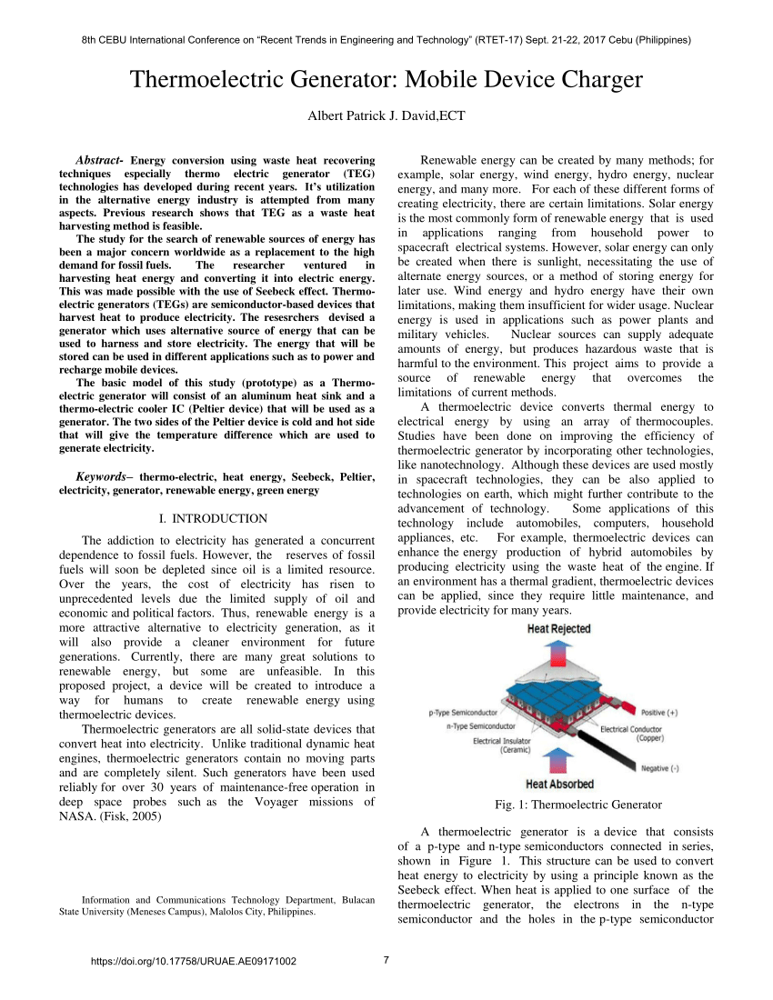 thermoelectric generator thesis