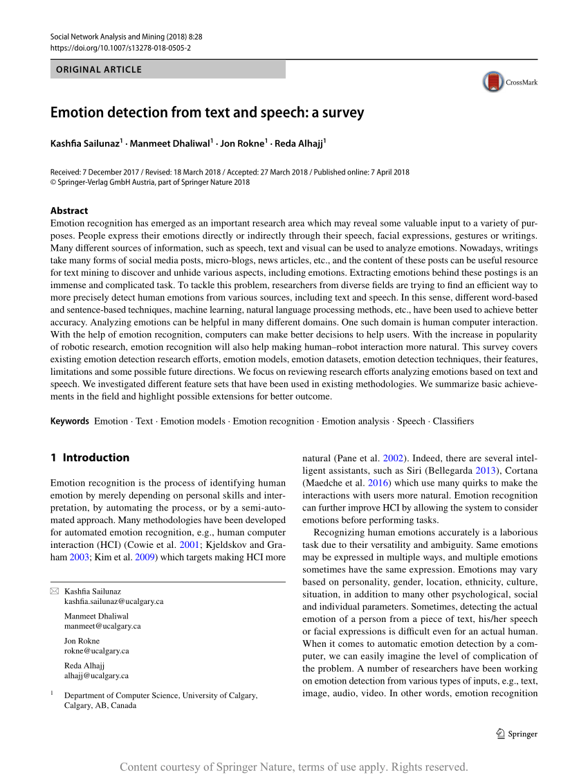 emotion detection from text and speech a survey