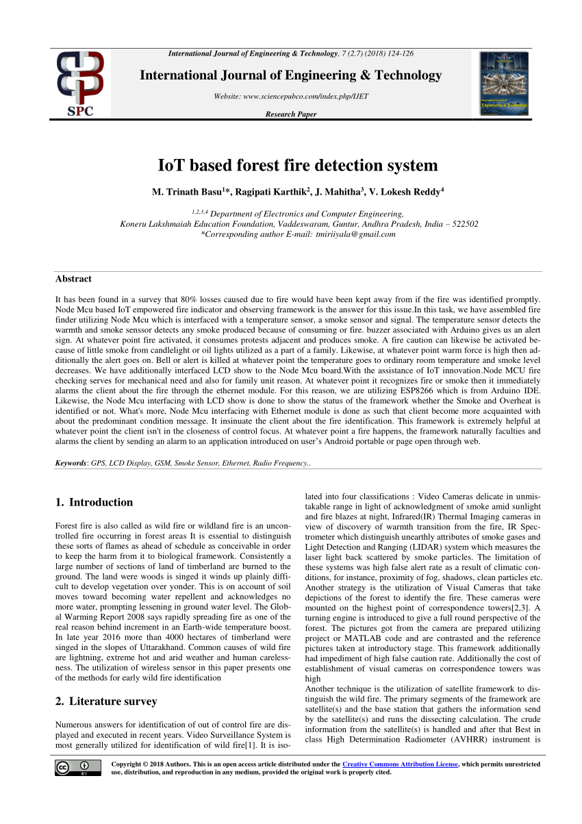 Pdf Iot Based Forest Fire Detection System - pdf iot based forest fire detection system