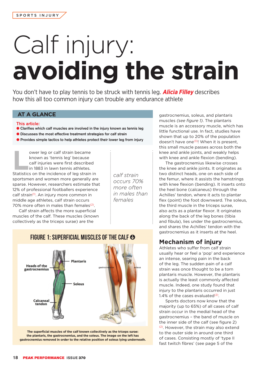 Running Injury Redux: A Calf Strain Raises Old and New Questions About How  to Recover and Whether to Run
