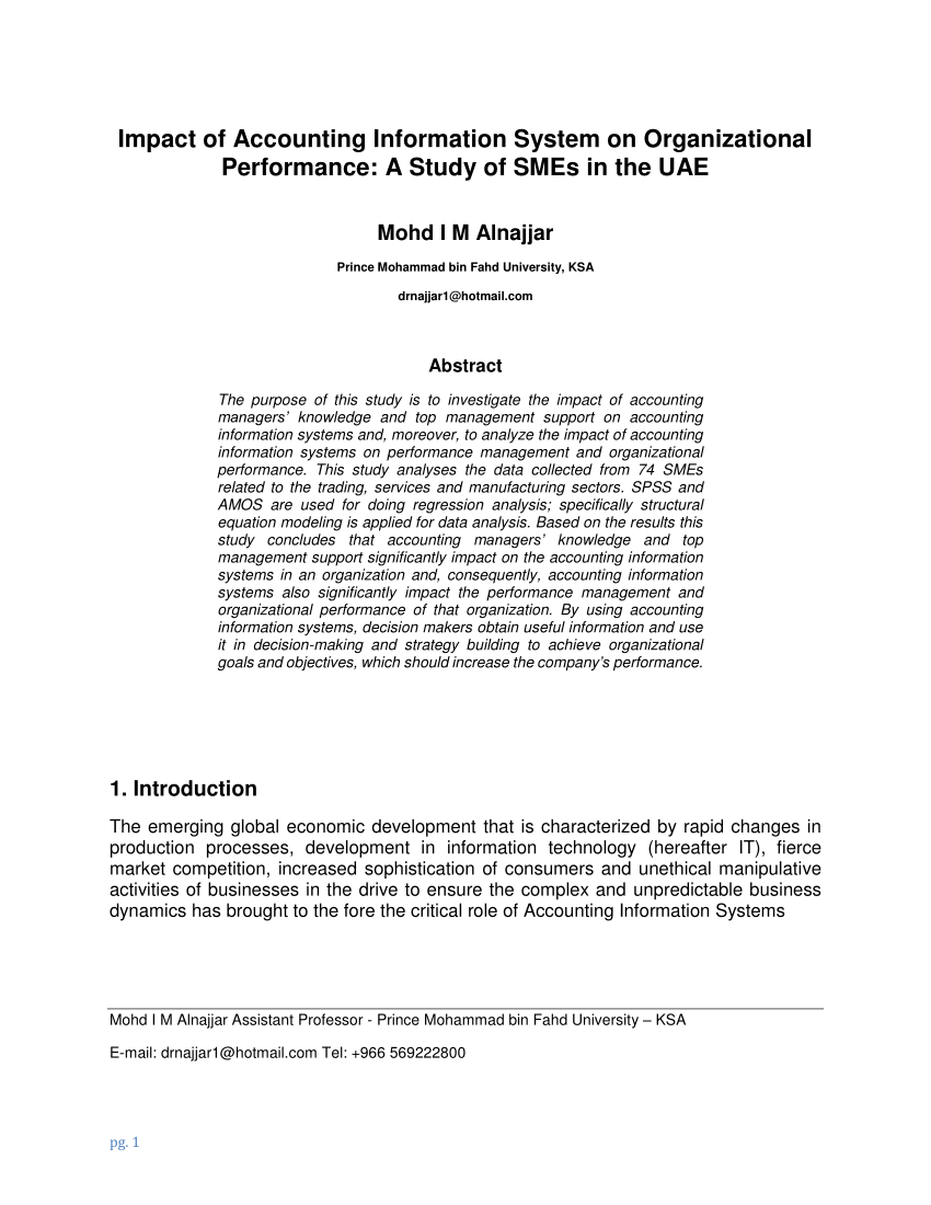 accounting information system research paper in ethiopia