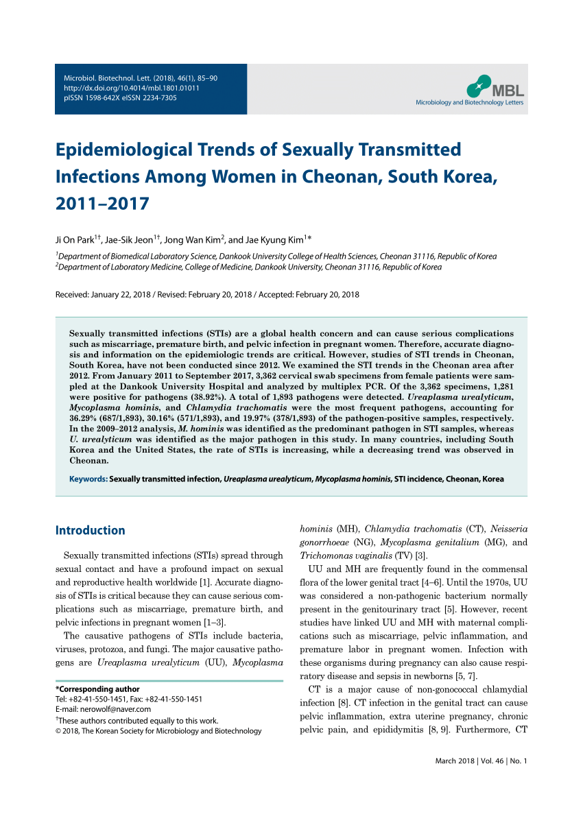 PDF Epidemiological Trends of Sexually Transmitted Infections