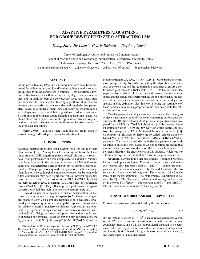 (PDF) Adaptive Parameters Adjustment for Group Reweighted Zero ...