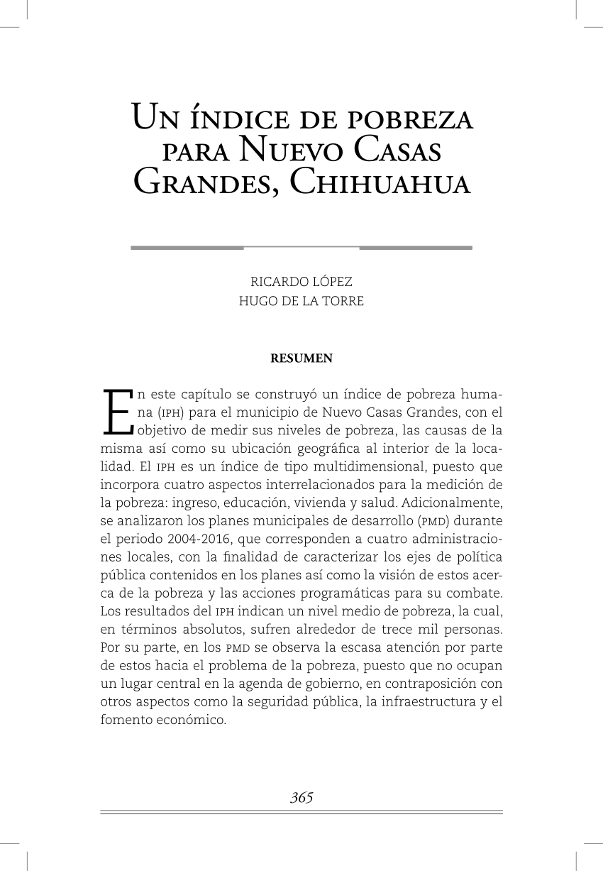 PDF) Un índice de pobreza para Nuevo Casas Grandes, Chihuahua