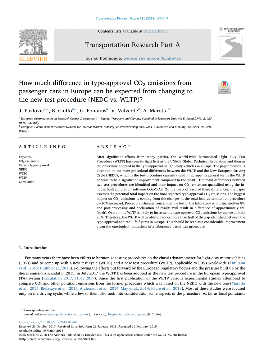 Pdf How Much Difference In Type Approval Co2 Emissions From