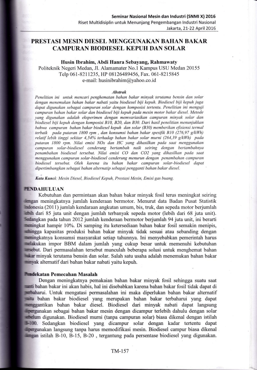  PDF PRESTASI MESIN DIESEL MENGGUNAKAN BAHAN BAKAR  