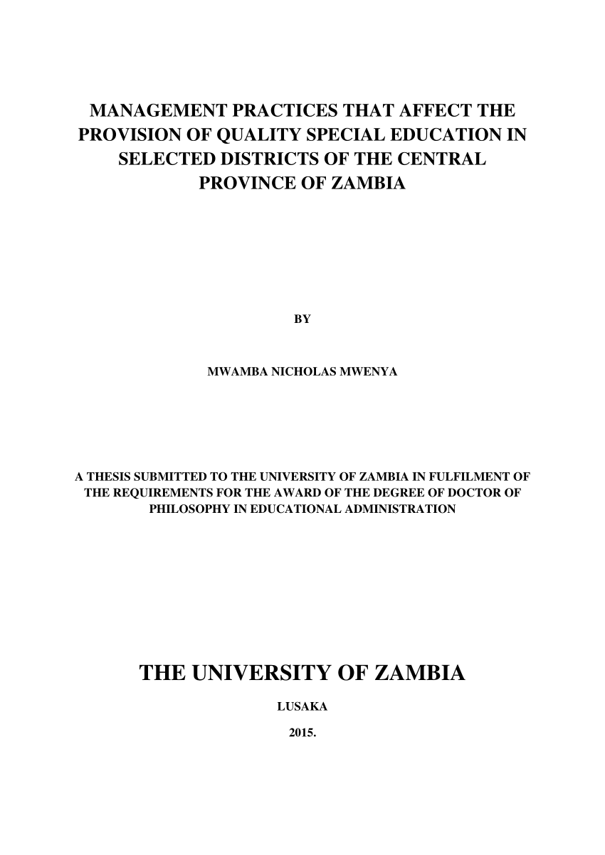 research proposal topics in zambia