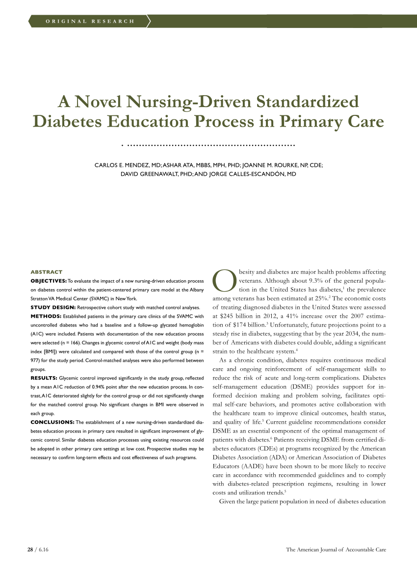 american journal of nursing diabetes