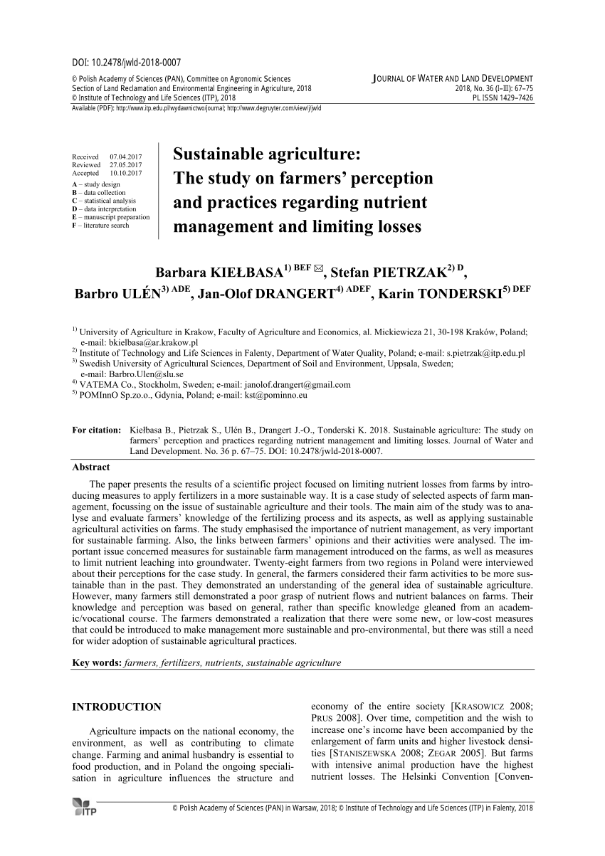 research article about agriculture