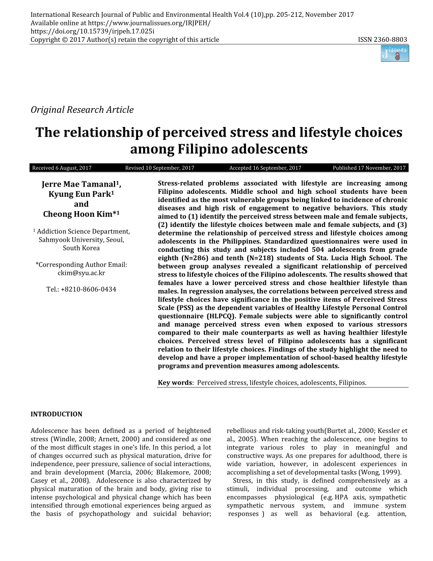 stress and filipino essay