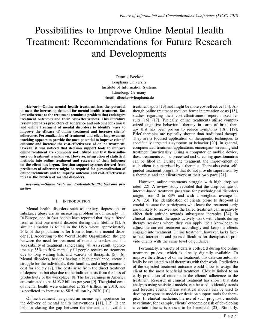 recommendations for future research mental health