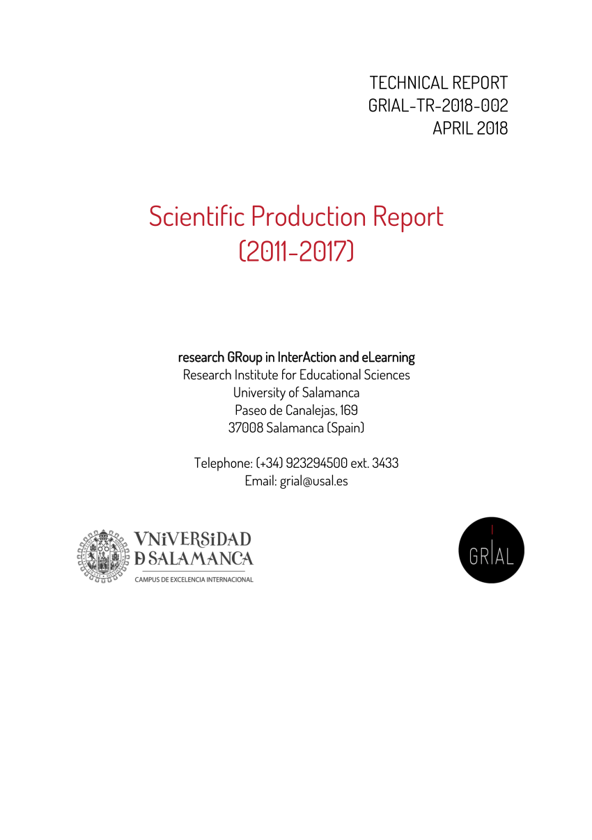 PDF) Scientific Production Report (2011-2017)