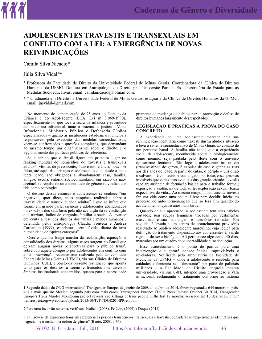PDF) UMA (BREVE) GENEALOGIA DOS ESTUDOS DE GÊNERO E SEXUALIDADE NA  FACULDADE DE DIREITO DA UFMG
