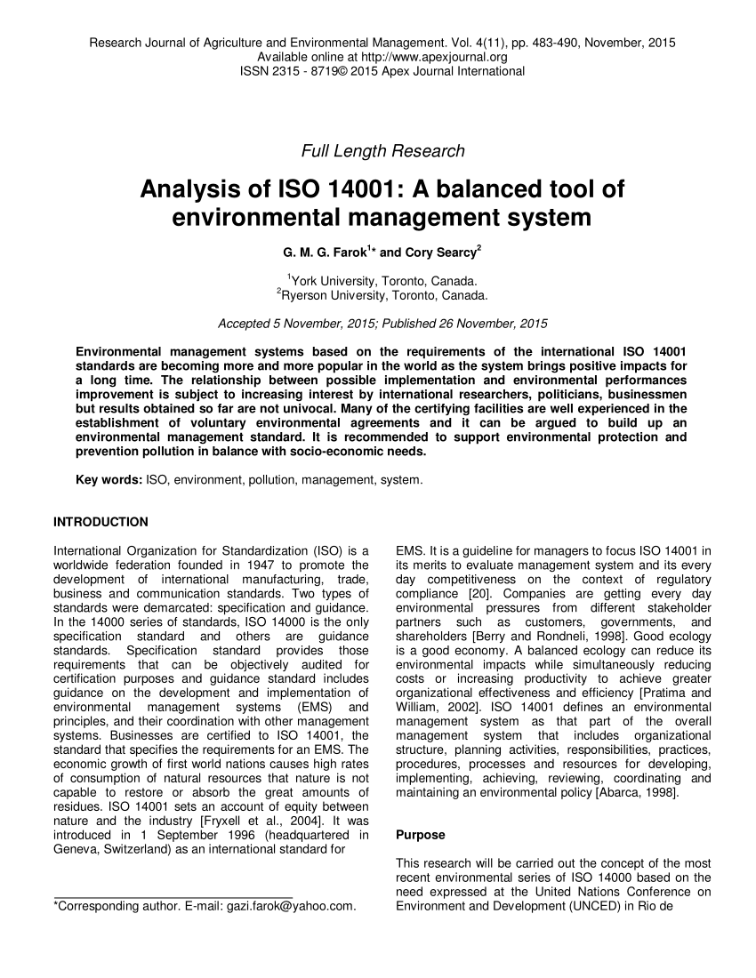 environmental management thesis