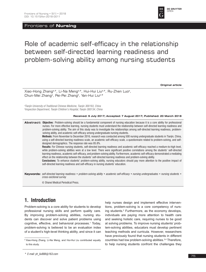 (PDF) Role of academic self-efficacy in the relationship