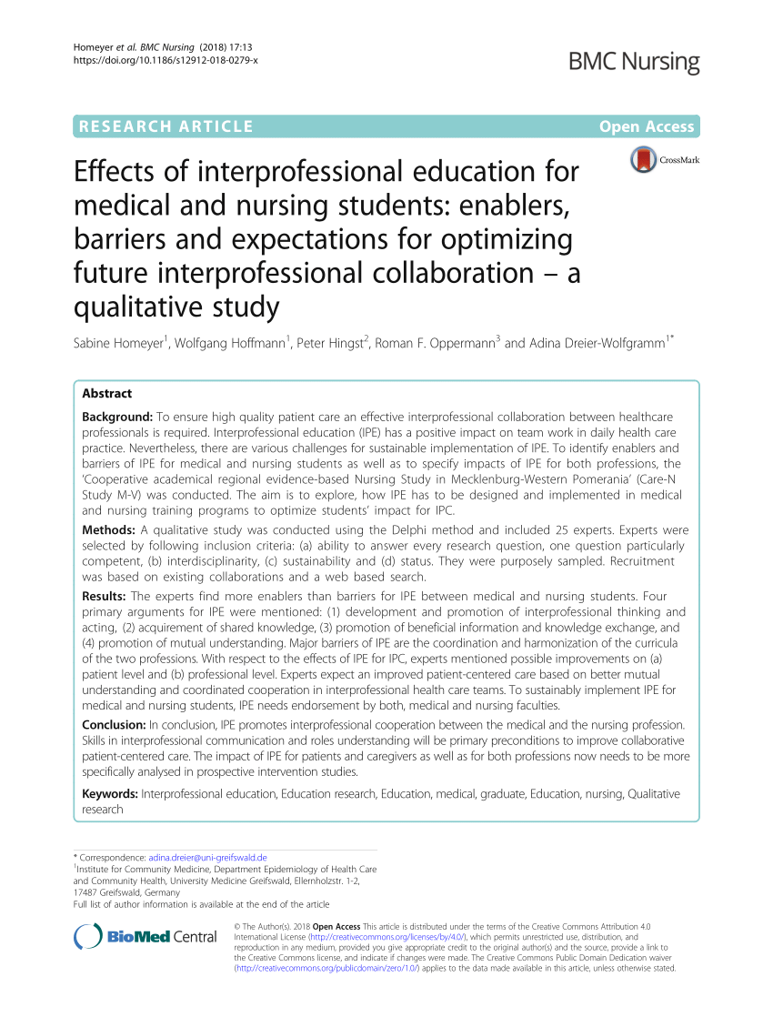 A Research Study On Interprofessional Collaboration Plays