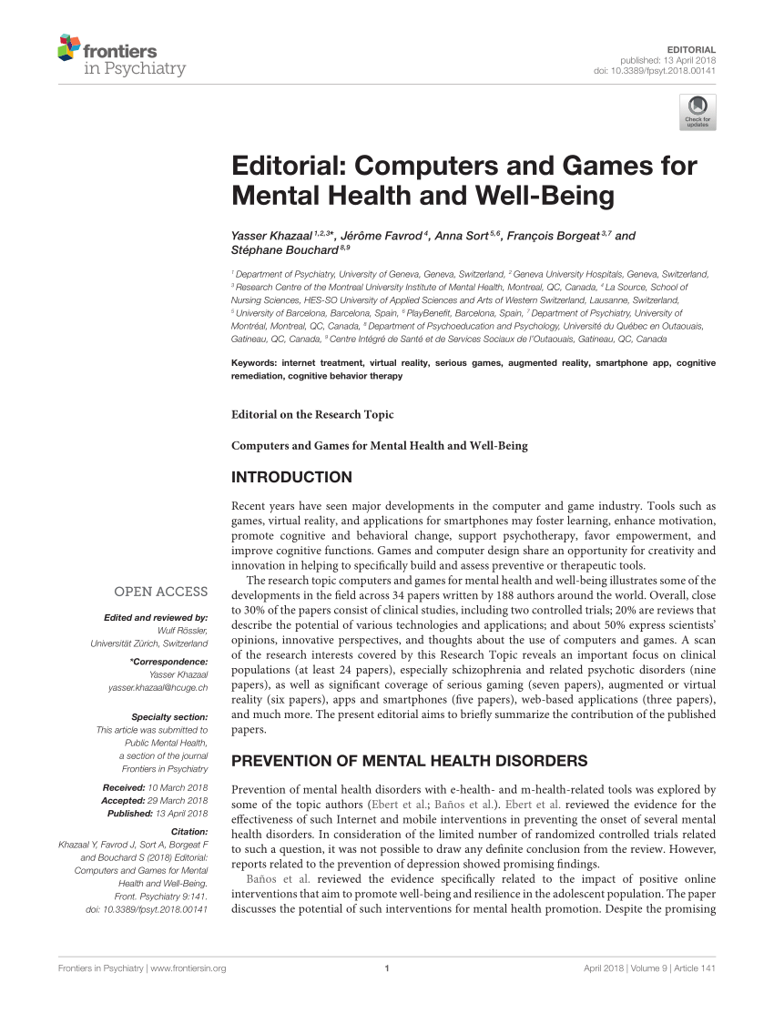 video games and mental health essay