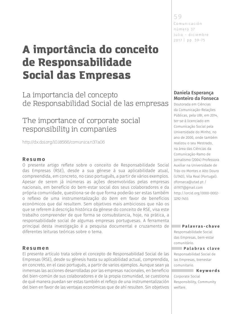 PDF) Texto XIV-2020 - Responsabilidade Social da Empresa EM Tempos