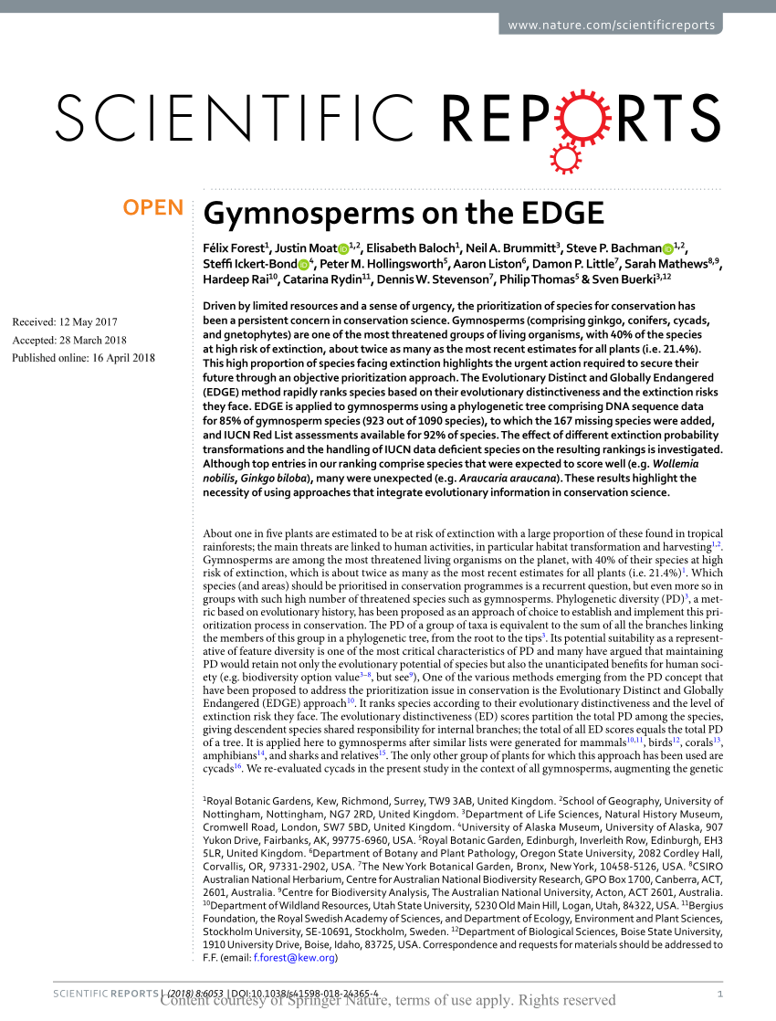 PDF) Gymnosperms on the EDGE
