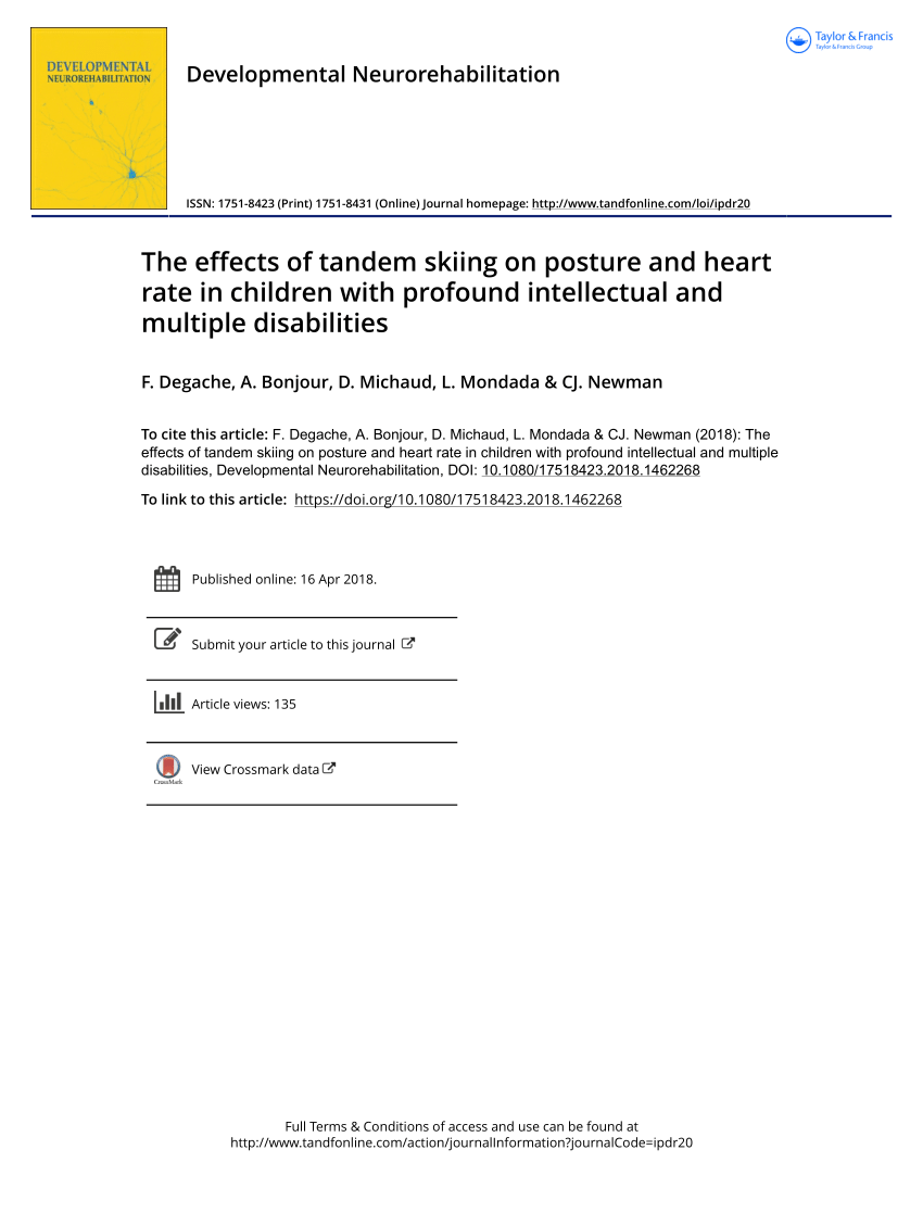 Pdf The Effects Of Tandem Skiing On Posture And Heart Rate In Children With Profound Intellectual And Multiple Disabilities