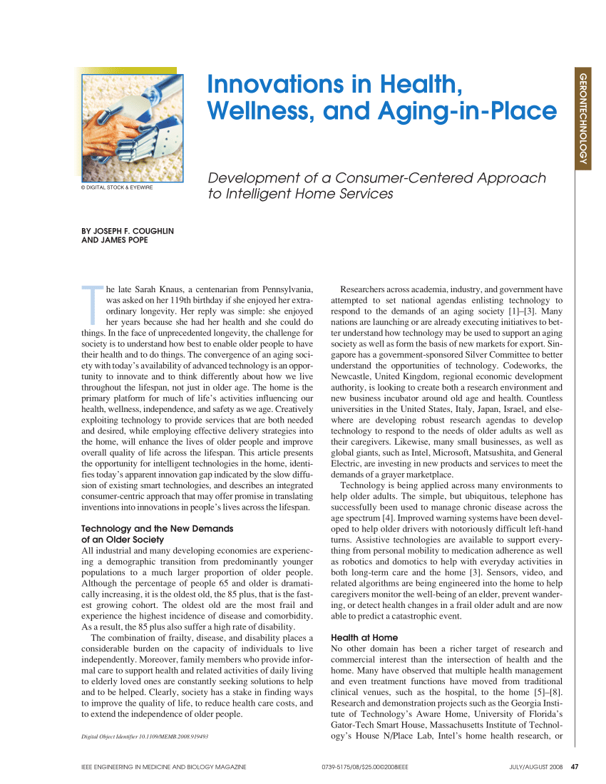 Pdf Innovations In Health Wellness And Aging In Place