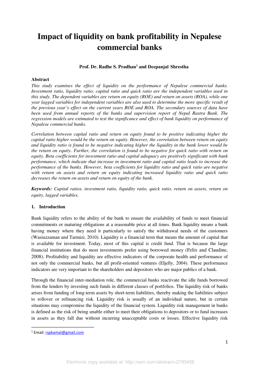 research paper on bank liquidity