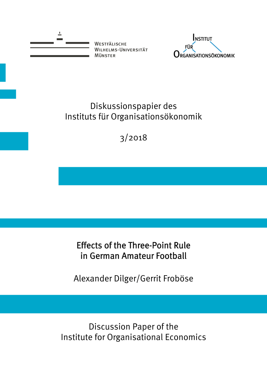 Pdf Effects Of The Three Point Rule In German Amateur Football