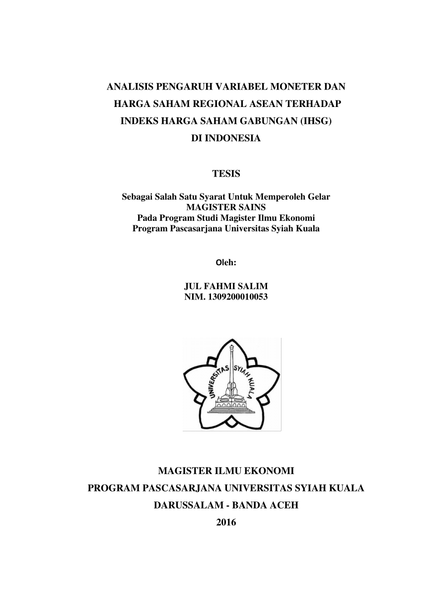 (PDF) ANALISIS PENGARUH VARIABEL MONETER DAN HARGA SAHAM REGIONAL ASEAN ...